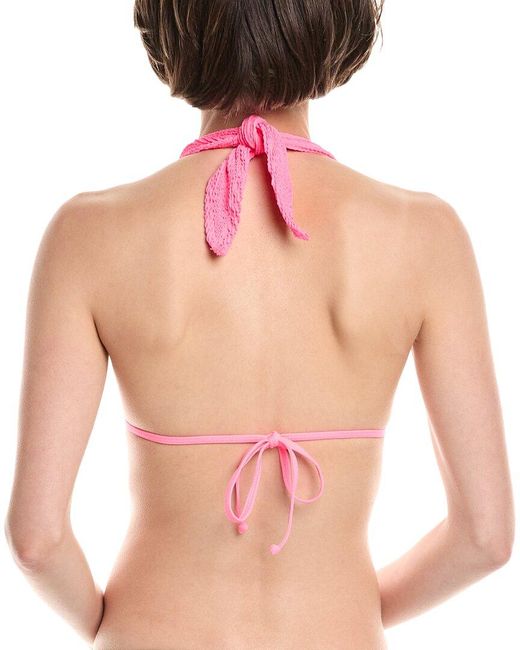Bondeye Pink Jean Triangle Bikini Top