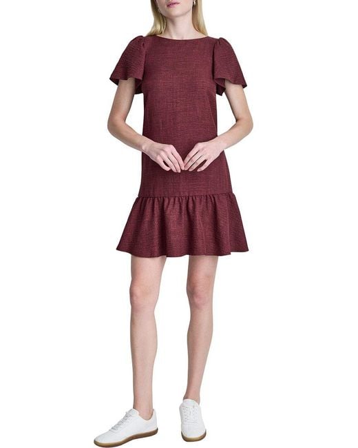 DKNY Red Trapeze Dress