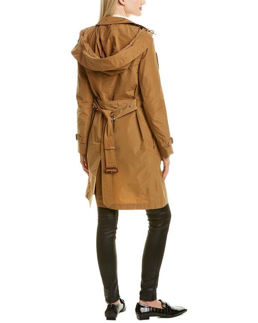Burberry Synthetic Detachable Hood Trench Coat in Brown - Lyst