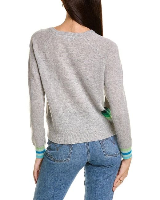 SCOTT & SCOTT LONDON Gray Snow Heart Cashmere Sweater