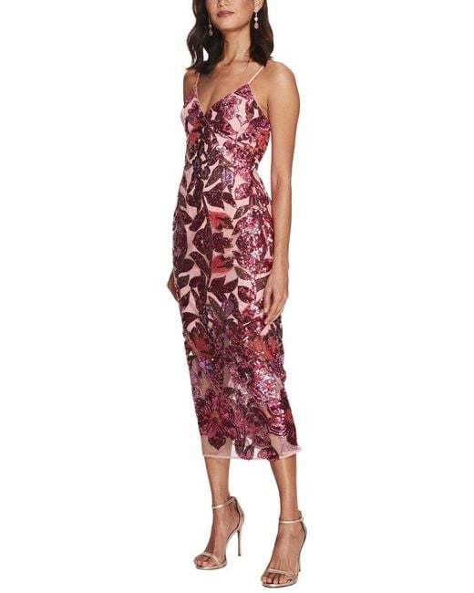 Marchesa Red Stone Dress