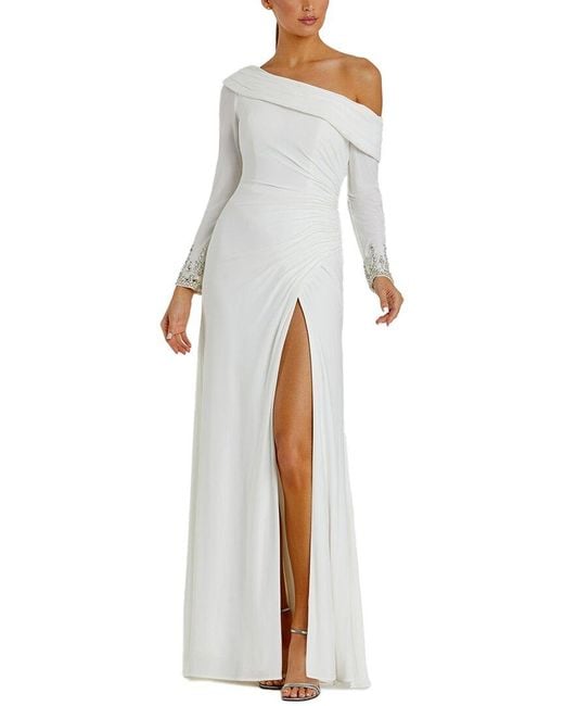 Mac Duggal White Maxi Dress