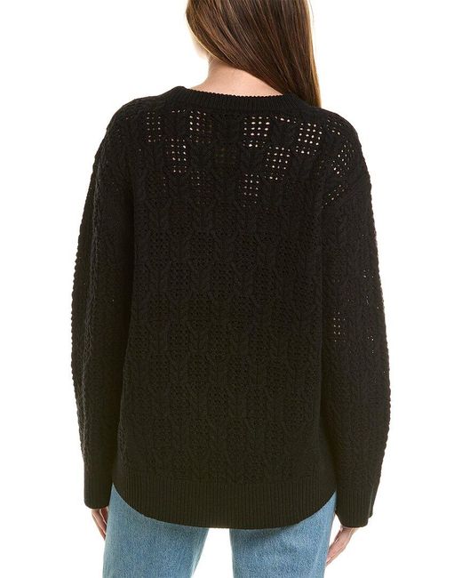 Rag & Bone Black Divya Cable Wool Sweater