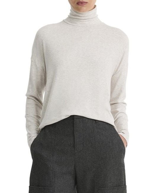 Vince White Relaxed Turtleneck Top