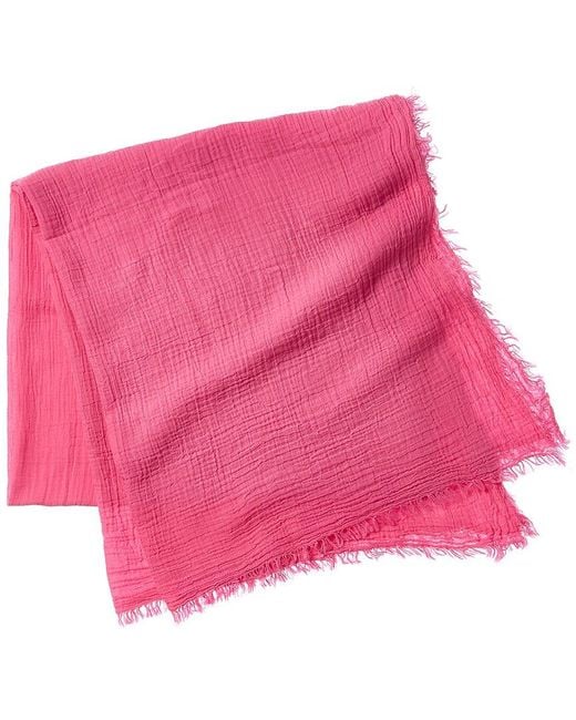 Saachi Pink Solid Fringed Scarf