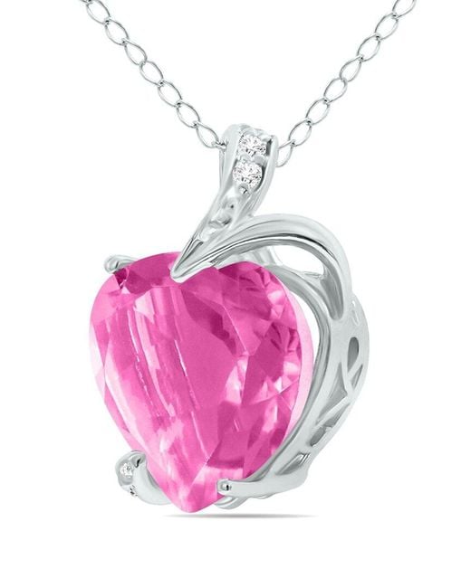 Gem Spark 14k 4.78 Ct. Tw. Diamond & Pink Topaz Necklace
