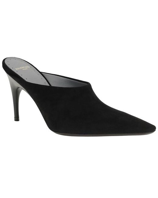 Balenciaga Black Suede & Leather Mule