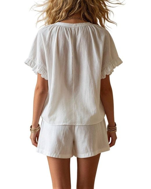 Vincent White 2Pc T-Shirt & Short Set