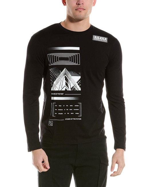 Armani Exchange Black Graphic T-shirt for men