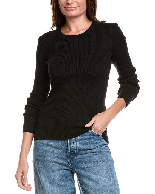 Rag & Bone Black Annalise Rib Wool-Blend Sweater