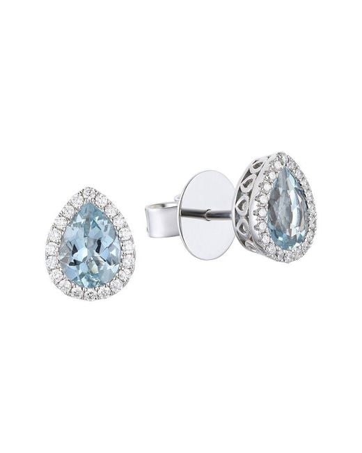 Gregg Ruth Blue 18K 1.30 Ct. Tw. Diamond & Aquamarine Earring