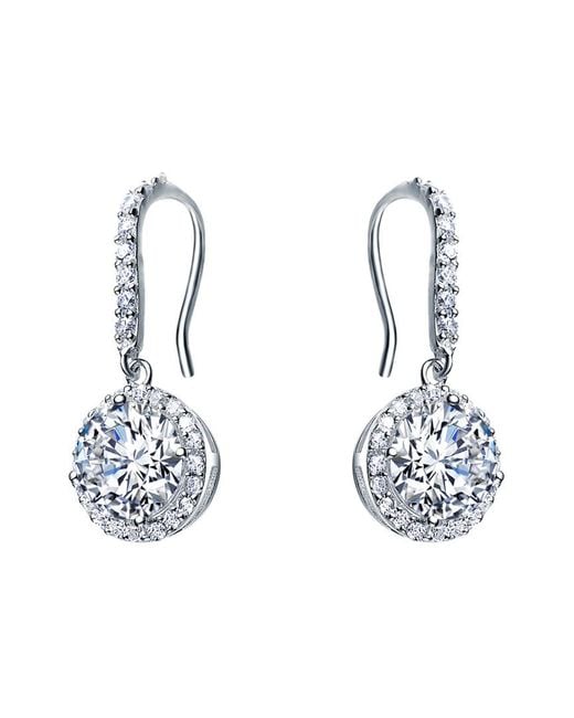 Rachel Glauber Metallic Silver Cz Earrings