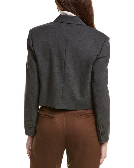 Brunello Cucinelli Gray Wool & Silk-blend Blazer