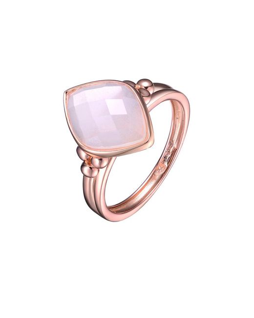 Genevive Jewelry Pink 14k Rose Gold Vermeil Chalcedony Ring
