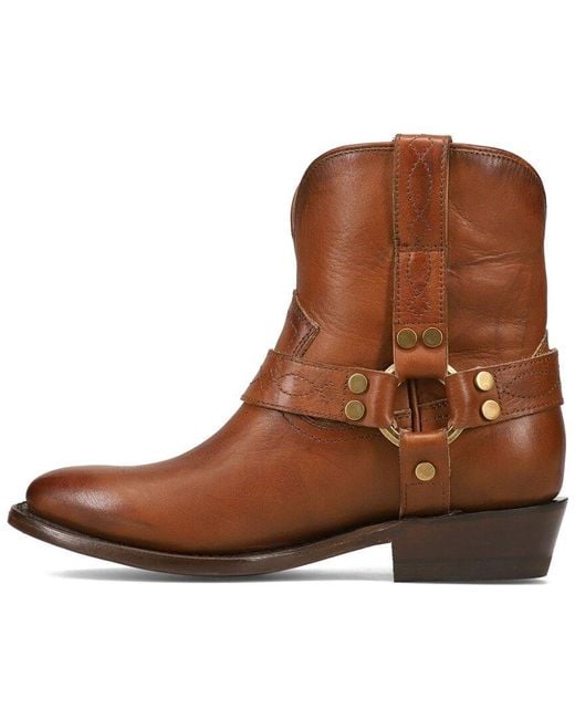 Frye Brown Billy Harness Leather Bootie