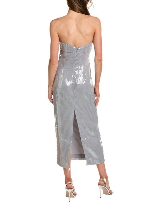 Bardot Gray Cerise Sequin Midi Dress