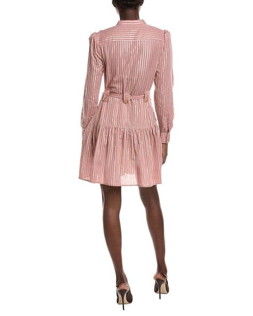10 Crosby Derek Lam Pink Kayla Utility Shirt Dress