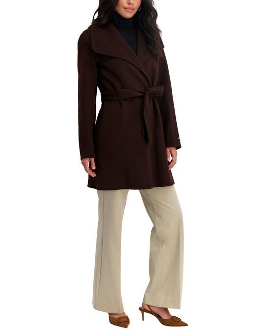 Tahari Black Ella Medium Wool-Blend Coat