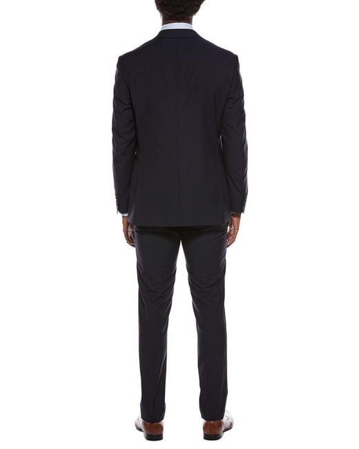 Canali Black 2Pc Wool Suit With Flat Front Pant for men