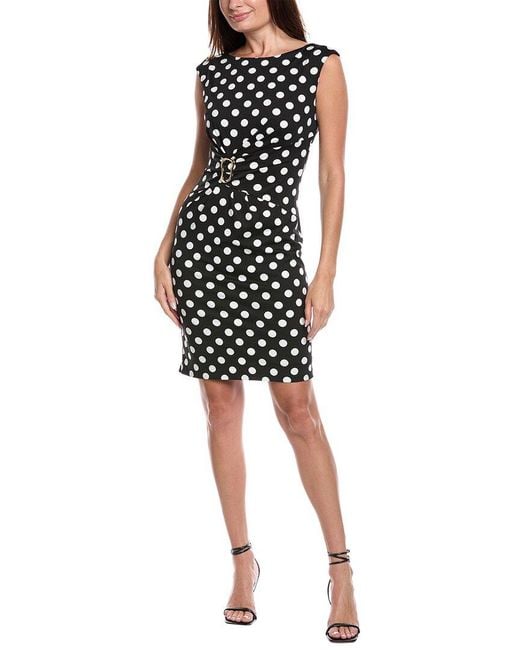 Donna Ricco Black Printed Sheath Dress