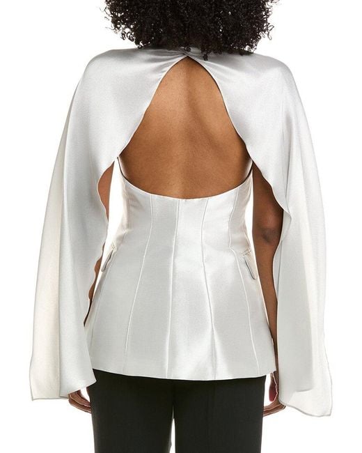 Max Mara White Pasta Silk-Blend Blazer