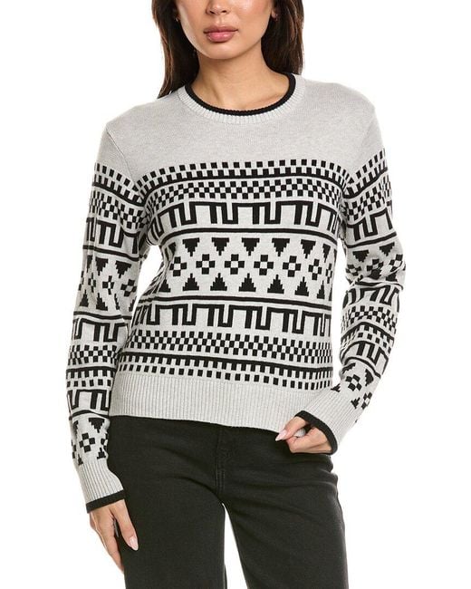 Brodie Cashmere Gray Fairisle Cashmere-Blend Sweater