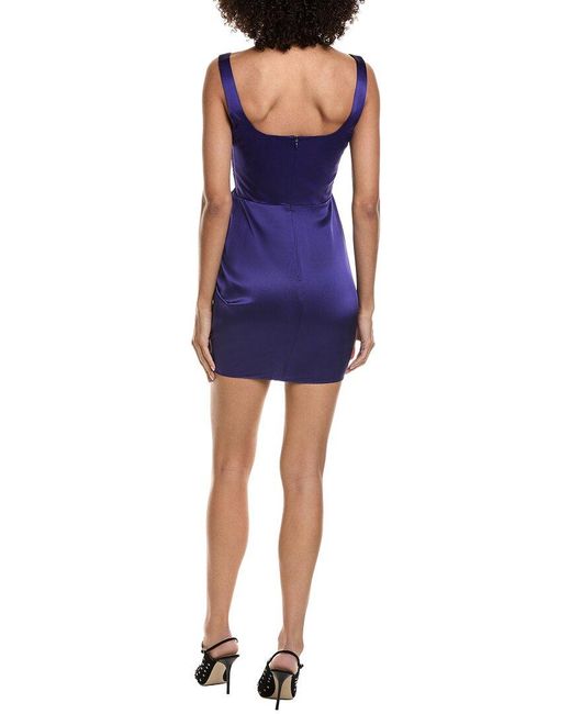 Amanda Uprichard Blue Fiorella Silk Mini Dress