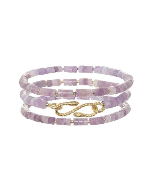 Rachel Reinhardt Jewelry White 14k Over Silver Tanzanite Snake Stretch Bracelet