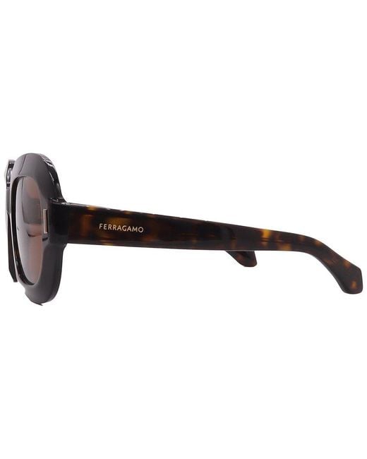 Ferragamo Brown 54Mm Sunglasses