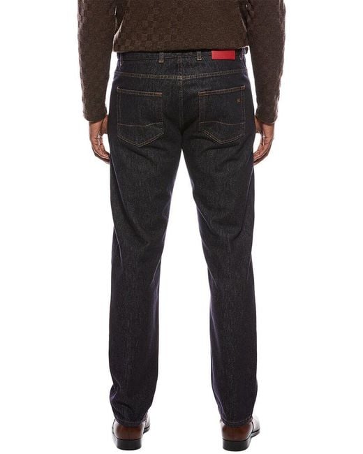 Isaia Black Straight Jean for men