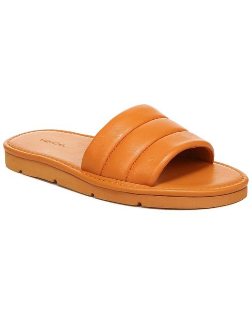 Vince Olina Leather Slide in Orange | Lyst