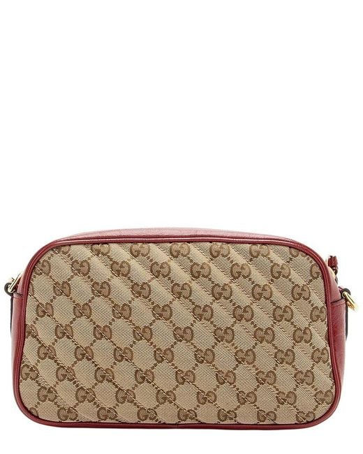 Gucci Brown Beige Matelasse GG Canvas GG Marmont Small Camera Bag (authentic Pre- Loved)