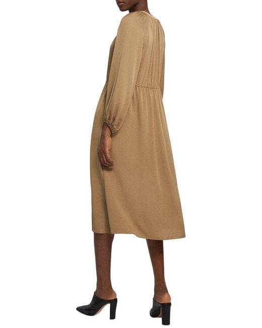 Theory Natural Romantic Silk-blend Midi Dress