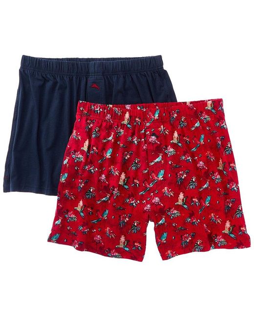 Tommy Bahama Red 2pk Knit Boxer for men
