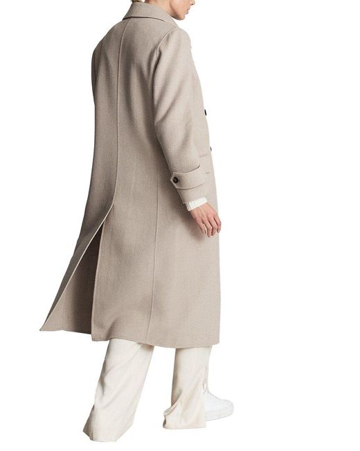 Reiss Natural Lexi Button Blindseam Wool-blend Coat