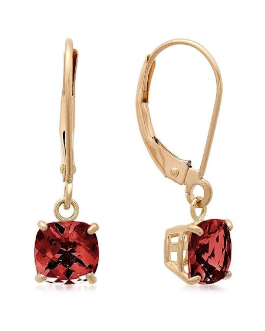 MaxColor Red 10k 1.90 Ct. Tw. Garnet Earrings