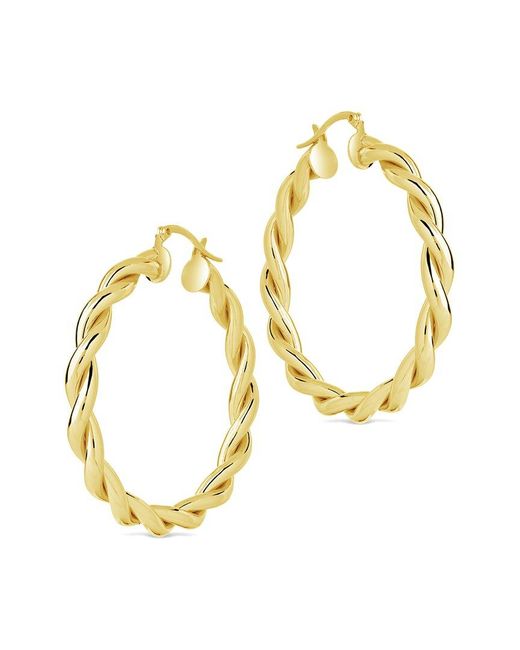 Sterling Forever Metallic 14k Plated Rosalie Polished Entwined Hoops