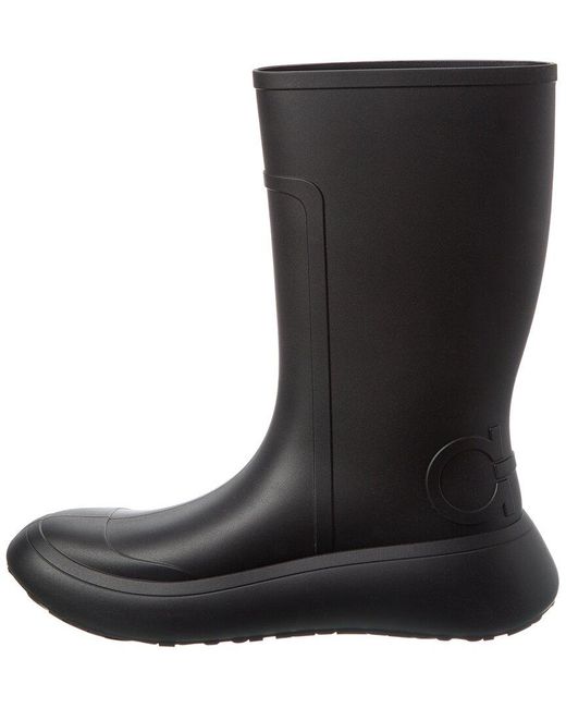 Ferragamo Black Rubber Boot for men
