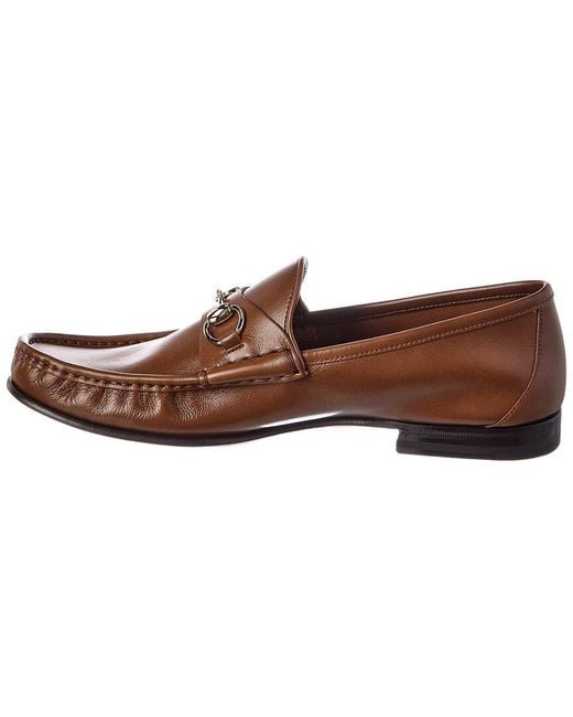 Gucci Brown Lugano Leather Loafer for men