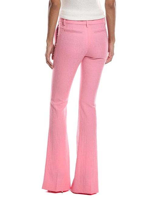 Versace Pink Jacquard Wool Pant