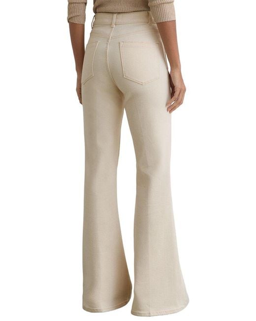Reiss Natural Petite Cali Patch Pocket Button Flared Jean