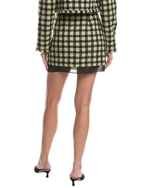 Toccin Green Spencer Silk-Trim Wool-Blend Mini Skirt