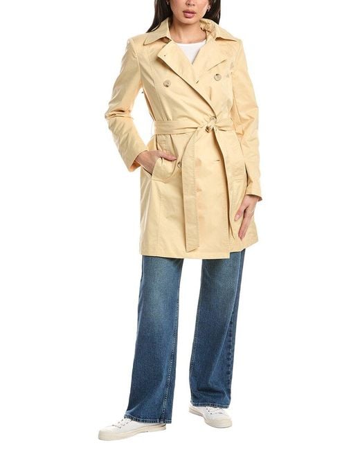 Sam Edelman Natural Double-Breasted Trench Coat