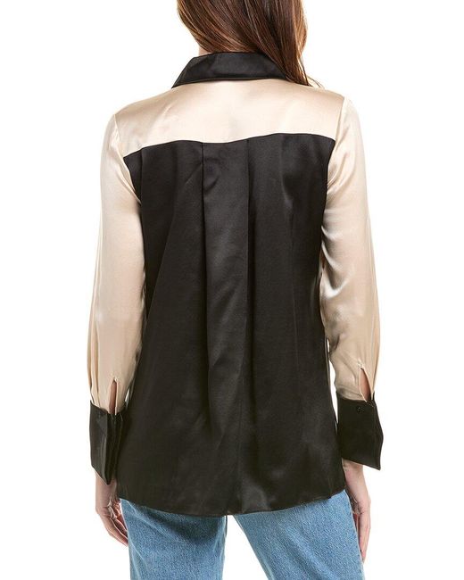 Reiss Black Lorey Silk Top