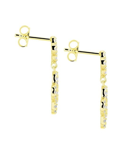 Suzy Levian CZ Jewelry Metallic Suzy Levian Silver Cz Dangle Earrings