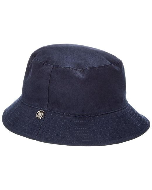 Bruno Magli Blue Reversible Bucket Hat