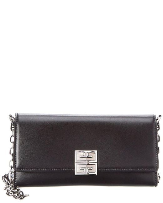 Givenchy emblem leather 2025 wallet on chain