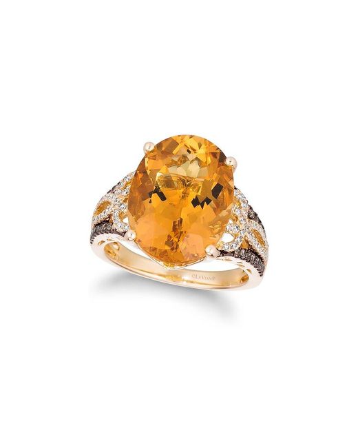 Le Vian Metallic Le Vian 14k 7.85 Ct. Tw. Diamond & Citrine Cocktail Ring