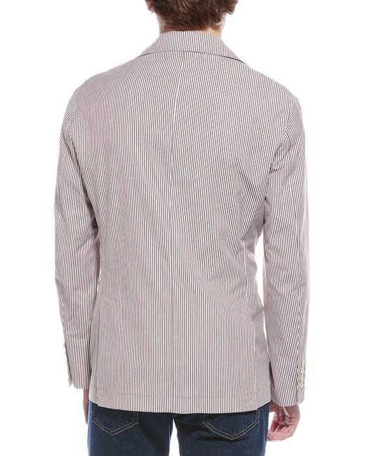 Brunello Cucinelli Gray Stripe Blazer for men
