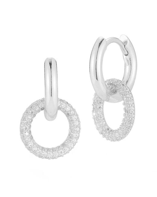 Sphera Milano White Silver Cz Drop Earrings